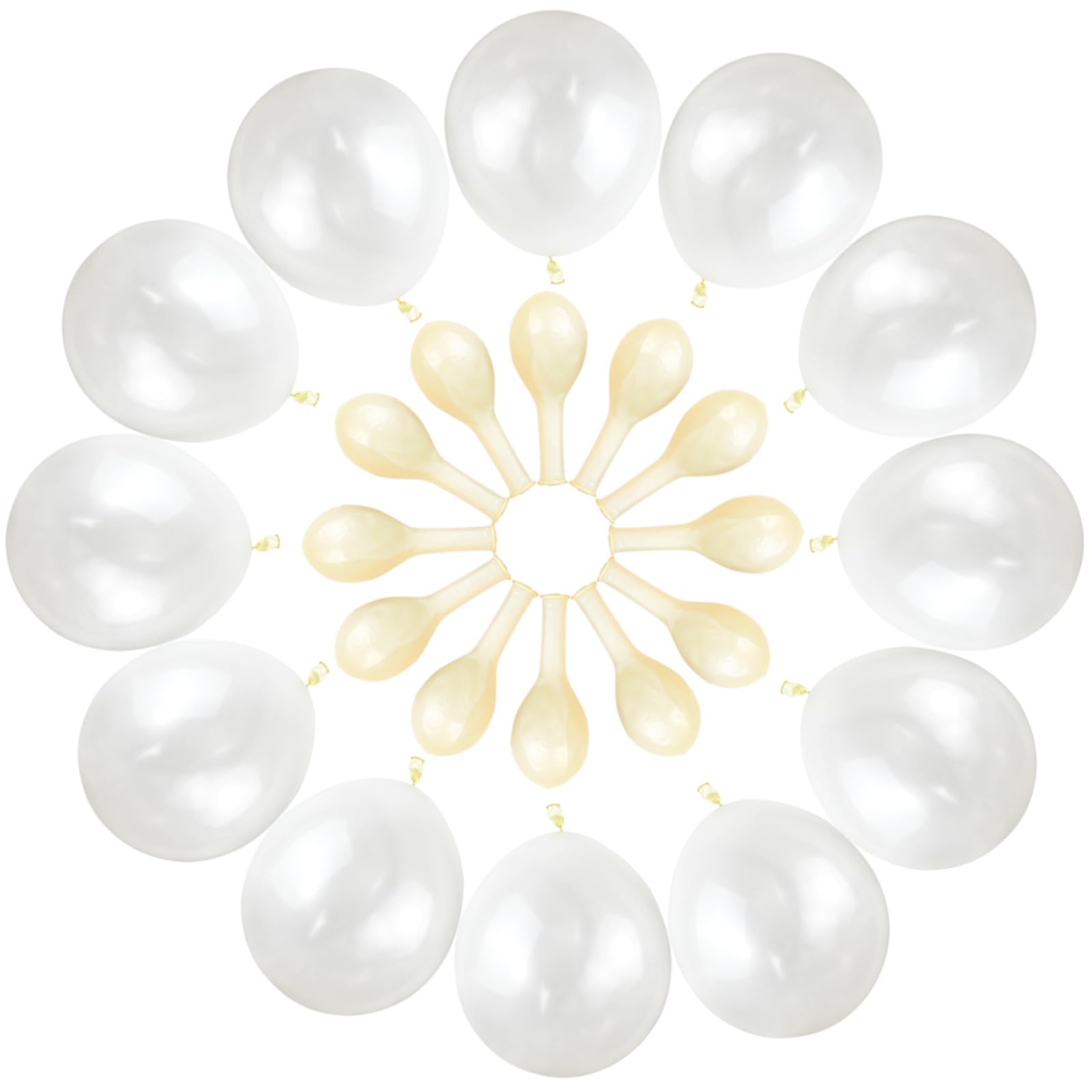 120 Pack Pearl White Balloons, Bright 12 inch Royal White Latex Party Balloons for Birthday Wedding Baby Shower Halloween.