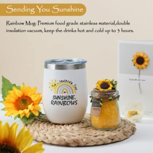 Sunflower Gifts for Women Sending Sunshine Gift-Get Well Soon Gift Basket, Care Package for Women Birthday Gifts for Women, Inspirational Blanket Thinking of You Gifts for Women Mom Wife Friends