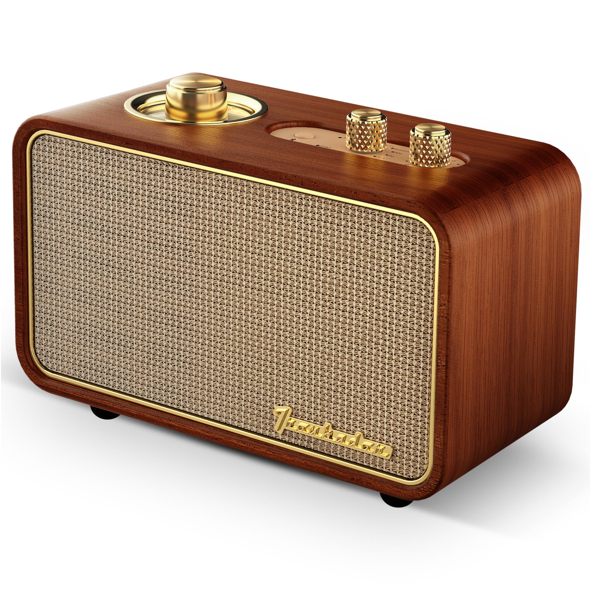 Trenbader Retro Bluetooth Speaker, Artlink Stero Wireless Speaker Walnut Wooden AM/FM Radio Small Vintage Bluetooth Speaker with Bluetooth 5.0 Connection for Gift, Party, Travel, Office,Home Wood…