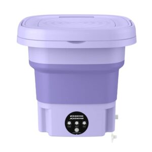 mocofo 8l folding washing machine - mini portable washing machine for camping, rv, travel - suitable for underwear, bra, socks - 8l large capacity - home use（purple）