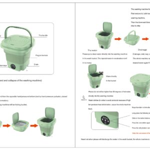 MOCOFO 8L Folding Washing Machine - Mini Portable Washing Machine for Camping, RV, Travel - Suitable for Underwear, Bra, Socks - 8L Large Capacity - Home Use（purple）