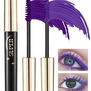 Dark Light Purple Mascara Volume and Length-2PCS Waterproof Voluminous Tubing Colored Mascara for Eyelashes,Lengthening Curling Liquid Lash Extensions Colorful mascara, Christmas Makeup Gift for Women