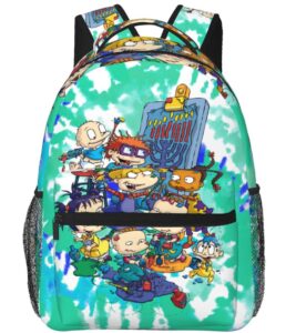 qiaoqiaota anime backpack 3d all-over tie-dye print bookbag for boys kids large capacity 16.5 inch travel bag laptop backpacks