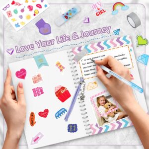 Gifts for Girls Age of 8 9 10 11 12 13 Years Old and Up, Personalized Diary Stuff for Tweens Teens, DIY Journal Set, Decorate Your Planner/Organizer, Journaling Arts Craft Kit, Ideal Girls Toy