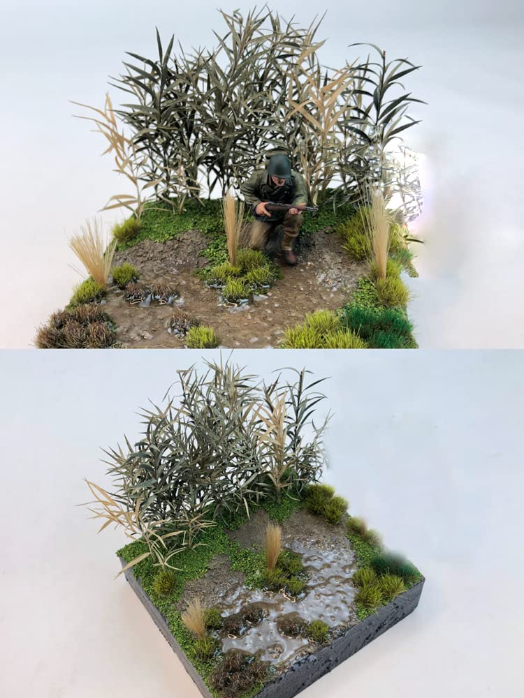 Warmtree Miniature Shrubs Model Bushes Long Shrub Diorama Trees Model Trees for Train Landscape Railroad Scenery Sand Military Layout Model, Green