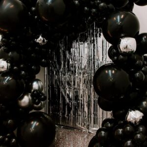 PartyWoo Black Balloons, 125 pcs Black Balloons Different Sizes Pack of 36 Inch 18 Inch 12 Inch 10 Inch 5 Inch for Balloon Garland Arch as Birthday Decorations, Party Decorations, Wedding Decorations