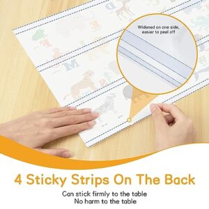 Disposable Placemats for Baby & Toddlers, Disposable Baby Placemats for Restaurants, Travel, Disposable Stick on Placemats with 4 Designs, Disposable Table Mats for Kids (Individual Package)