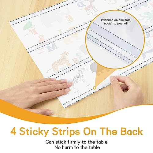 Disposable Placemats for Baby & Toddlers, Disposable Baby Placemats for Restaurants, Travel, Disposable Stick on Placemats with 4 Designs, Disposable Table Mats for Kids (Individual Package)