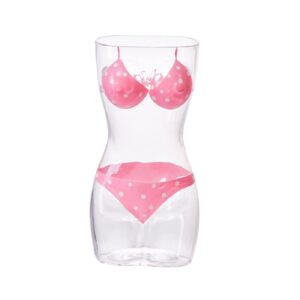 taxxii women body shape wine glasses, bikini drinking glass, transparent cocktail shaker shot glass, beer goblet wine cocktail juice glass for bars, night clubs, hotels, party(pink 60ml)