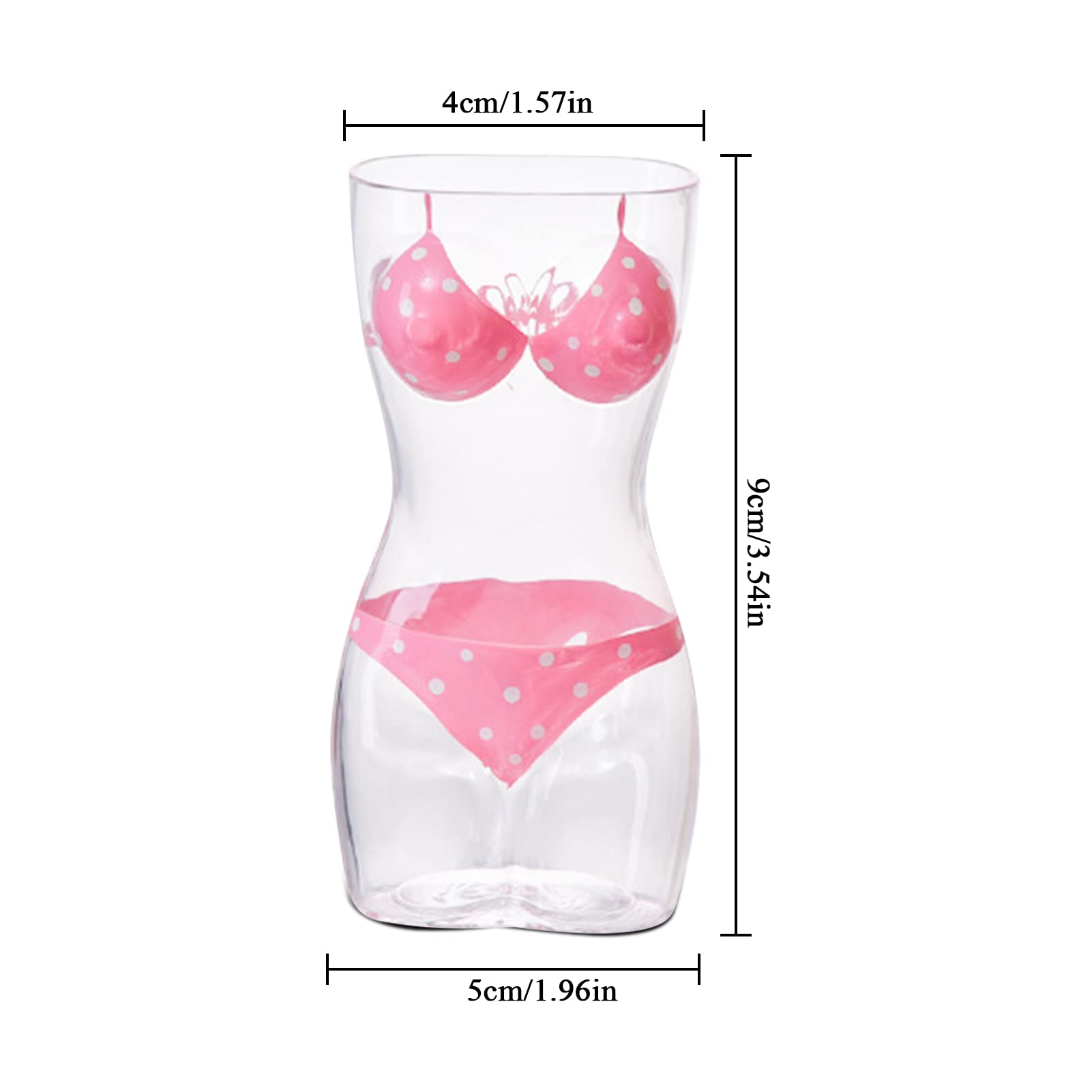 TAXXII Women Body Shape Wine Glasses, Bikini Drinking Glass, Transparent Cocktail Shaker Shot Glass, Beer Goblet Wine Cocktail Juice Glass for Bars, Night Clubs, Hotels, Party(Pink 60ml)