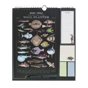 grupo erik fishes by charles dessalines wall calendar 2024 | monthly planner 16 months sep 2023 - dec 2024 | 11.8 x 13.4 inches / 30 x 34 cm | cute stationery | with stickers/pen/shopping list