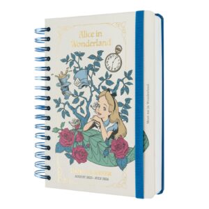 grupo erik disney alice in wonderland diary 2023-2024 | back to school 12 months academic diary day to page a5 | august 2023 - july 2024 | mid year diary 2023-2024 with stickers | disney gifts