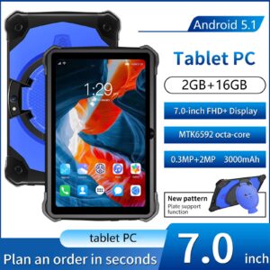 ufehgfjh HD 7 Inch Android 5.1 Tablet IPS High Definition Screen 0.3 Mp Front & 2 Mp Rear Camera WiFi Bluetooth Voice Call Game Video Learning Tablet Function 3000mah Battery (Blue)