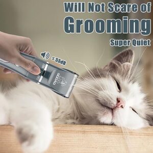 Gooad Cat Grooming Kit, Cat Clippers for Matted Hair, Cordless Cat Shaver for Long Hair, Low Noise Paw Trimmer, Cat Hair Trimmer for Grooming,Quiet Pet Hair Clippers Tools for Cats Dogs (Blue)