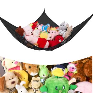 LXUNYI Stuffed Animal Net or Hammock, Net for Stuffed Animals, Plush Toy Net Hammock for Stuffed Animals with Tassels Wall Corner Mesh Stuffed Toys Hanging Net Hammock Organizer (White)