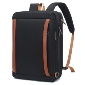 coolbell [3 in 1 convertible 17.3 inches laptop bag water-resistant messenger bag shoulder bag backpack multi-functional briefcase for men women work travel business large capacity (black)