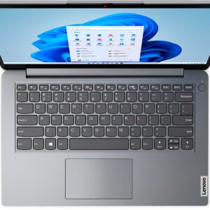 Lenovo IdeaPad 1i 14" Laptop Computer, Intel Quad-Core Pentium Silver N5030 Processor, 1-Year Office 365, 4GB DDR4 RAM, 128GB eMMC, WiFi 6, BT 5.1, Cloud Grey, Windows 11 Home S, BROAG Cable