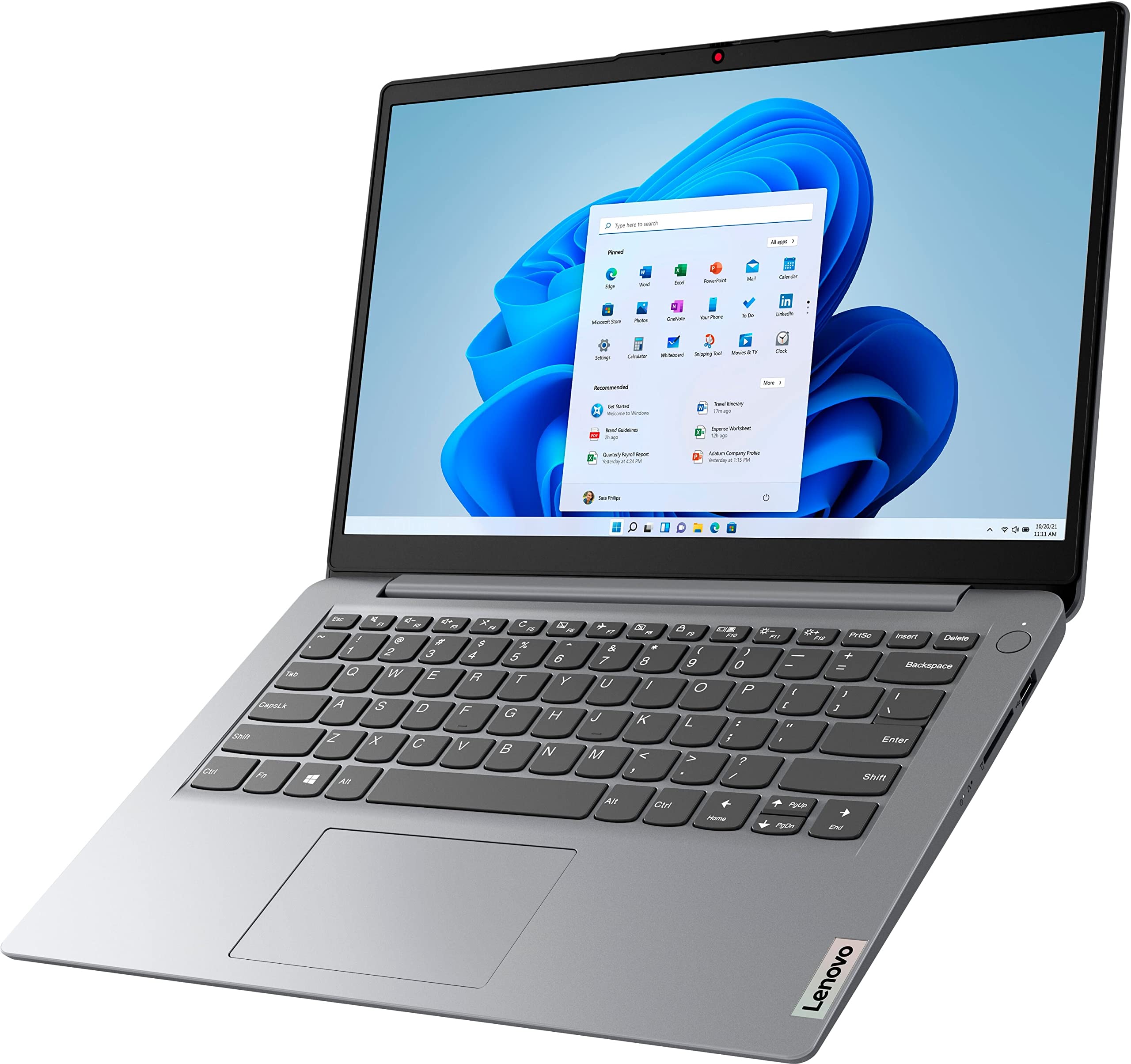 Lenovo IdeaPad 1i 14" Laptop Computer, Intel Quad-Core Pentium Silver N5030 Processor, 1-Year Office 365, 4GB DDR4 RAM, 128GB eMMC, WiFi 6, BT 5.1, Cloud Grey, Windows 11 Home S, BROAG Cable