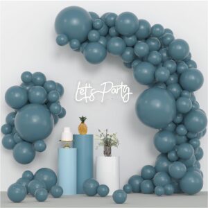 dusty blue balloons 83pcs 18/12/10/5 inch different sizes dark teal slate blue balloon garland arch kit for wedding baby shower birthday party decorations