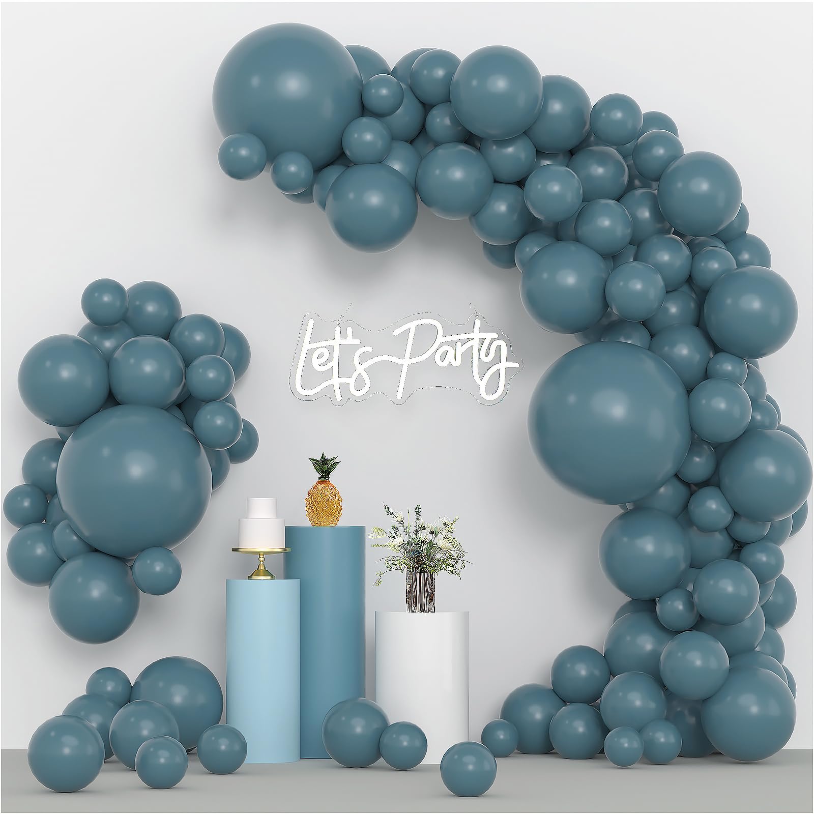 Dusty Blue Balloons 83pcs 18/12/10/5 Inch Different Sizes Dark Teal Slate Blue Balloon Garland Arch Kit for Wedding Baby Shower Birthday Party Decorations