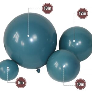 Dusty Blue Balloons 83pcs 18/12/10/5 Inch Different Sizes Dark Teal Slate Blue Balloon Garland Arch Kit for Wedding Baby Shower Birthday Party Decorations