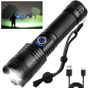 uoatepc rechargeable flash light flashlights high lumens, 990000 lumens super bright led tactical flashlight, 5 modes ipx6 waterproof, powerful handheld flashlights for camping emergency outdoor