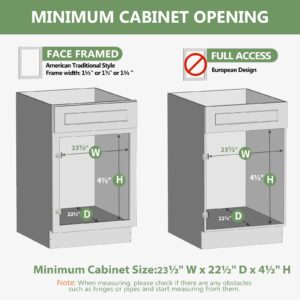 LOVMOR Pull Out Cabinet Organizer 22½” W x 21” D, Cabinet Drawers Slide Out with Full Extension Rail Slides with U-Bracket, Pull Out Shelves for Kitchen Cabinets and Pantry with Soft Close