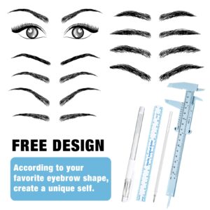 Ctosree 10 Pcs Eyebrow Tools 2 Pcs Eyebrow Measuring Ruler 4 Pcs Microblading White Marker Pen with Replacement Refills 4 Paper Ruler Brow Mapping Skin Mark for Eyebrow Permanent Makeup Position Tools