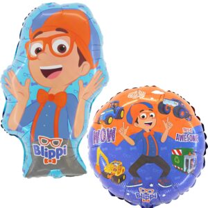 toyland® 2 pack blippi balloons - 18" round characters balloon & large 29" blippi shaped balloon - children's party decorations
