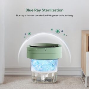 Portable Washing Machine, Mini Foldable Washer and Spin Dryer Small Washing Machine with 3 Modes for Travel, RV, Camping, Home or Apartments Laundry Used (Green)