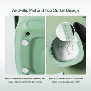 Portable Washing Machine, Mini Foldable Washer and Spin Dryer Small Washing Machine with 3 Modes for Travel, RV, Camping, Home or Apartments Laundry Used (Green)