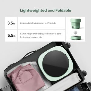 Portable Washing Machine, Mini Foldable Washer and Spin Dryer Small Washing Machine with 3 Modes for Travel, RV, Camping, Home or Apartments Laundry Used (Green)