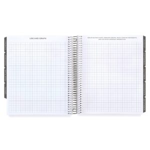 Erin Condren 7" x 9" Platinum Coiled Focused Teacher Lesson Planner (August 2023 - July 2024) - Blue Stripe Vegan Leather Cover - 80 Lb. Thick Mohawk Paper, 12 Month Calendar