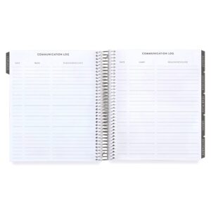 Erin Condren 7" x 9" Platinum Coiled Focused Teacher Lesson Planner (August 2023 - July 2024) - Blue Stripe Vegan Leather Cover - 80 Lb. Thick Mohawk Paper, 12 Month Calendar