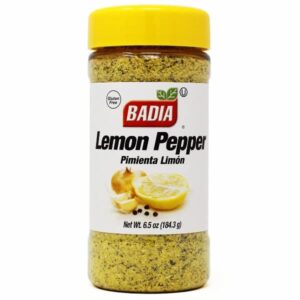 Badia Citrus Pepper Bundle - Lemon Pepper 6.5 Oz, Orange Pepper 6.5 Oz, Lime Pepper 6.5 Oz - Qbin Recipe Card - Variety Pack of 3