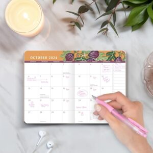 Orange Circle Studio Planner 2024, Weekly & Monthly Calendar, To Do List Notepad, Appointment Book, Budget & Goal Tracker, Small Pocket 17-Month Agenda for School/Work, Fruit & Flora