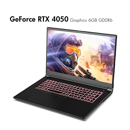 Sager 2023 NP6271C Gaming Laptop, 17.3 Inch FHD 144Hz, Intel i9-13900H, RTX 4050 6GB, 64GB RAM, 2TB Gen4 NVMe SSD, Win 11