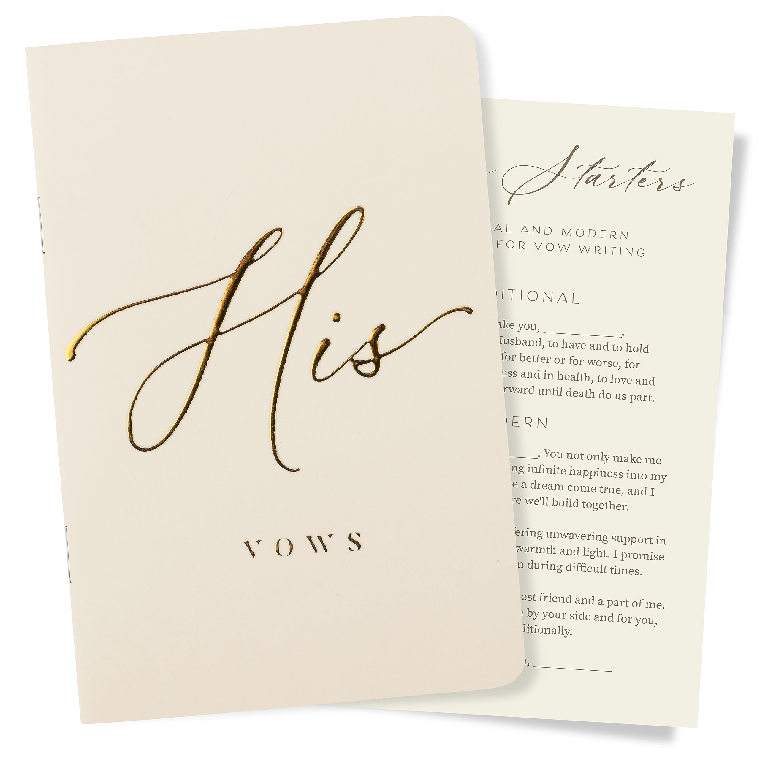 ARTESORI Wedding Vow Book for Her, Soft Touch, Gold Foil Engraving & 28 Lined Pages - Wedding Vow Books His and Hers, Wedding Essentials, Wedding Registry Ideas - Wedding Day Gifts, Bride Book [Ivory]