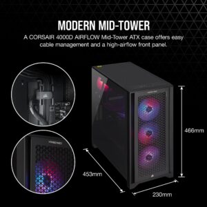 Corsair Vengeance i7400 Series Gaming PC - Liquid Cooled Intel® Core™ i7 13700K CPU - NVIDIA® GeForce RTX™ 4070 Graphics - 32GB Vengeance RGB DDR5 5600MHz Memory - 1TB M.2 NVMe SSD - Black