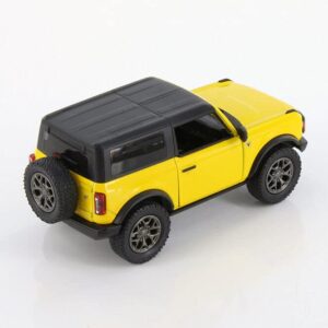 Compatiable with Kinsmart 2022 Ford Bronco Hardtop 1:34 Scale Diecast Model Car (Set of 4, red Black Blue and Yellow)