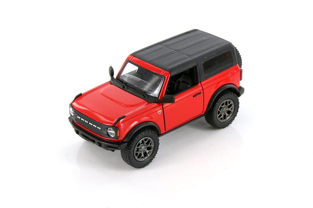 Compatiable with Kinsmart 2022 Ford Bronco Hardtop 1:34 Scale Diecast Model Car (Set of 4, red Black Blue and Yellow)