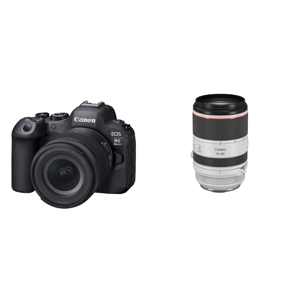 Canon EOS R6 Mark II RF24-105mm F4-7.1 is STM KIT with RF 70-200mm F2.8 L is USM Lens, Telephoto Zoom Lens, 3792C002