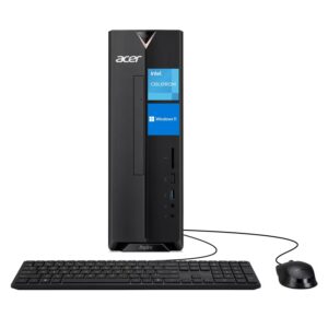 acer aspire tower desktop, intel celeron j4125 processor, 16gb ram, 1tb pcie ssd, dvd, vga, hdmi, wi-fi, wired kb & mouse, windows 11 home, black, d17w6