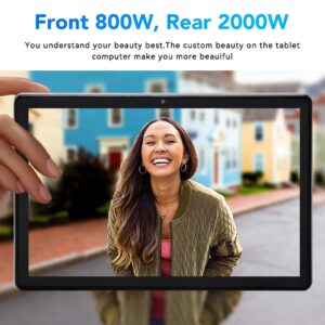 10.1in Smart Tablet, 5GWiFi 8GB RAM 128GB ROM Portable Smart Tablet, IPS HD Touch Screen Front 800W Rear 2000W Tablet for Home,Office, School 100‑240V