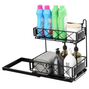 ked&buckle under sink organizers and storage, under kitchen bathroom sink organizer with pull out drawers, 2-tier under cabinet organizer and storage for Kitchen Bathroom and other living spaces.