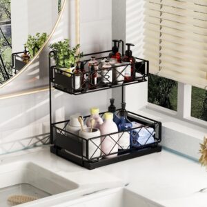 ked&buckle under sink organizers and storage, under kitchen bathroom sink organizer with pull out drawers, 2-tier under cabinet organizer and storage for Kitchen Bathroom and other living spaces.