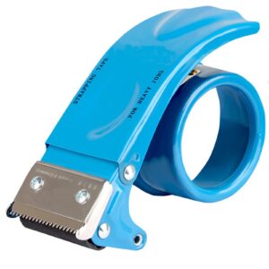 qilima metal packaging tape dispenser gun, 2-inch wide tape dispensers, blue