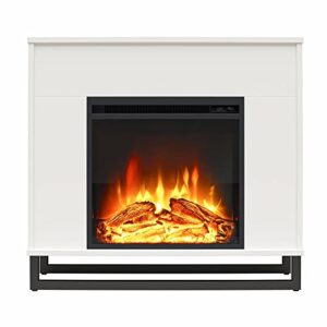 ameriwood home ratcliff electric fireplace mantel, white