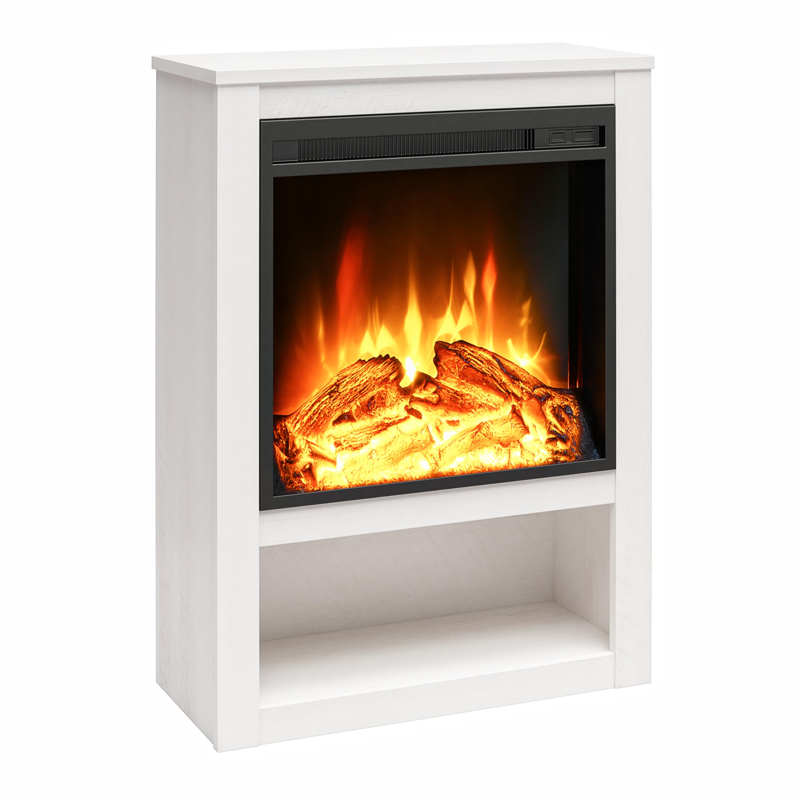 Ameriwood Home Clermont Electric Fireplace Mantel, Ivory Oak