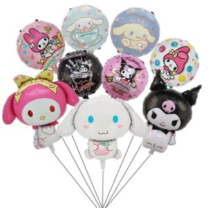 9pcs cute anime party decoration balloons,aluminum film material double sided balloons,anime theme party supplies,kawaii birthday party ballons (9pcs)